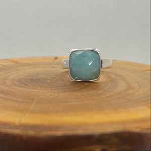 Sterling Ring with Square Amazonite Stone