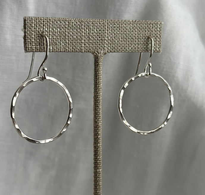 Single Circle Dangle Earrings