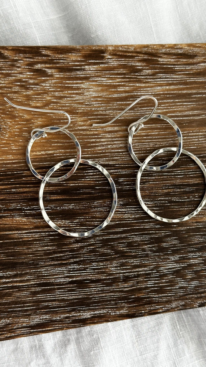 Double Circle Dangle Earrings