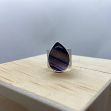 Load image into Gallery viewer, Wide Band Ring with Tear Drop Fluorite Stone
