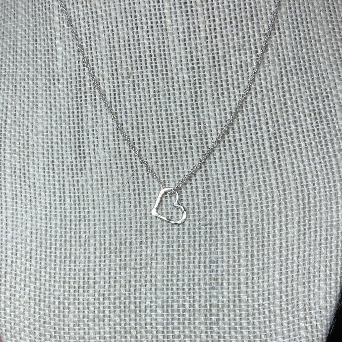 Sweet and Petite Floating Heart Necklace