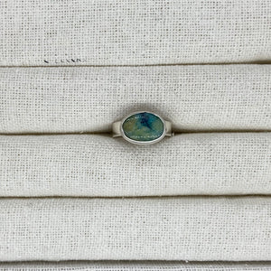 Oval Blue Apatite Ring