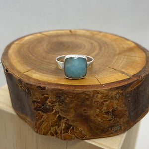 Sterling Ring with Square Amazonite Stone