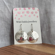 Load image into Gallery viewer, Circle Hammered Earrings
